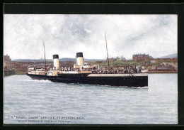 Künstler-AK Passagierschiff SS Mabel Grace Den Folkestone Pier Verlassend  - Paquebots