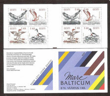 Birds Of The Baltic Estonia 1992 MNH 8 Stamps Booklet Mare Balticum Mi 188-91 - Estland