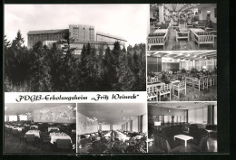 AK Oberhof /Thür. Wald, FDGB-Erholungsheim Fritz Weineck, Empfangshalle, Restaurant Und Leseraum  - Oberhof