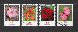 Deutschland Germany BRD ⊙ 4 Stamps Flowers, Freimarken Blumen. Lot 9. - Oblitérés