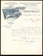 Facture La Rochelle 1903, Filature De Chanvre & De Jute, Tissage Corderie, Bertrand Migeon & Cie., Werksansicht  - Autres & Non Classés