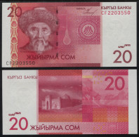 KYRGYZSTAN 20 SOM - 2009 - Unc - P.24a Paper Banknote - Kirghizistan