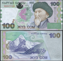 KYRGYZSTAN 100 SOM - 2002 - Paper Unc - P.21a Banknote - Kirgizïe