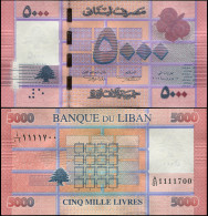 LEBANON 5000 LIVRES - ٢٠١٢ (2013) - Paper Unc - P.91a Banknote - Libano