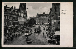 AK Erfurt, Strassenbahnen Auf Dem Anger  - Tram