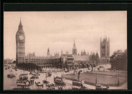 AK London, Clock Tower And Houses Of Parliament, Strassenbahn  - Tram