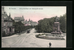 AK Hannover, Kriegerdenkmal Und Hohenzollernstrasse Mit Strassenbahn  - Tram