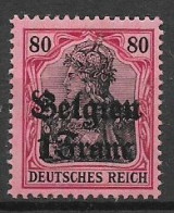 GERMANIA REICH OCCUPAZIONE TEDESCA 1914   BELGIO FRANCOBOLLI SOPRASTAMPATI  UNIF. 7  MLH VF - Sonstige & Ohne Zuordnung