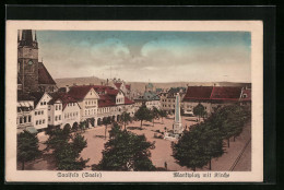 AK Saalfeld /Saale, Marktplatz Mit Kirche  - Saalfeld