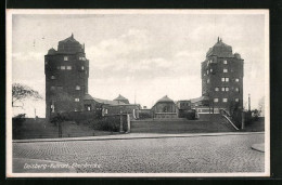 AK Duisburg-Ruhrort, Rheinbrücke, Treppenaufgang  - Duisburg