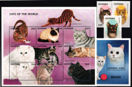 Guyana 6038-6049 + Block 548 Postfrisch Katzen #JV244 - Guyana (1966-...)