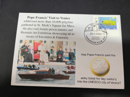 30-4-2024 (3 Z 26) Pope Francis Visit To Venice In Italy (28-4-2024) OZ Stamp (1 Cover) 5 Euro Visit Fee Paid ? - Christianity