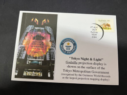 30-4-2024 (3 Z 26) Japan Godzilla At "Tokyo Night & Light" Awarded Guiness World Records Largest Mapping Display - Prehistorisch