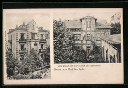 AK Bad Nauheim, Hotel Villa Draudt Mit Gartenhaus Aus Der Vogelschau  - Bad Nauheim
