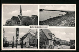 AK Delve B. Heide, An Der Eider, Kriegerdenkmal, Strassenpartie  - Heide