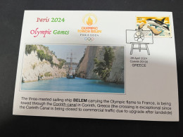 30-4-2024 (3 Z 26) Paris Olympic Games 2024 - The Olympic Flame Travel On Sail Ship BELEM Via The Corinth Canal (ORCA) - Zomer 2024: Parijs