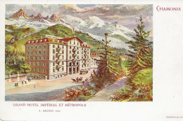 74 - CHAMONIX - CPA - Grand Hôtel IMPERIAL ET METROPOLE - Prop. A BECKER - Chamonix-Mont-Blanc