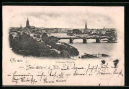 AK Frankfurt A. M., Totalansicht Mit Brücke  - Frankfurt A. Main