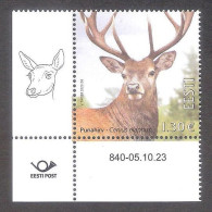 Estonian Fauna – Red Deer Estonia 2023  MNH Corner Stamp With Nr Mi 1087 - Estonia