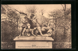 AK Berlin-Tiergarten, Jagdgruppe, Büffeljagd Am Grossen Stern  - Tiergarten