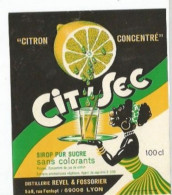 FA / ETIQUETTE Ancienne CITRON CONCENTRE  CIT'SEC  REVEL ET FOSSORIER LYON - Fruits & Vegetables