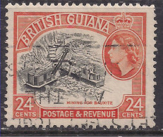 British Guiana 1954 - 63 QE2 24 Ct Mining Used SG 339 ( J1484 ) - Guyane Britannique (...-1966)