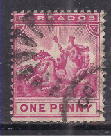 Barbados 1892 QV 1d Carmine Used SG 107 ( E839 ) - Barbades (...-1966)