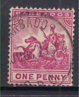 Barbados 1892 QV 1d Carmine Used SG 107 ( B513 ) - Barbades (...-1966)