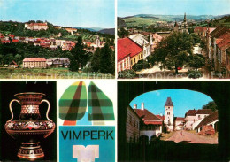 73686925 Vimperk Stadtpanorama Marktplatz Kirche Vase Kunsthandwerk Vimperk - República Checa