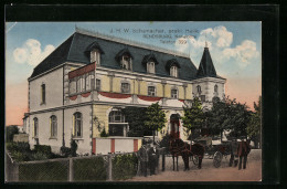 AK Rendsburg, Villa J. H. W. Schumacher, Praktischer Heilk., Kanalblick  - Rendsburg