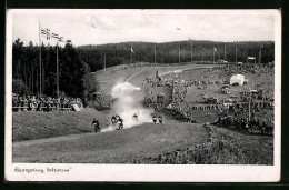 AK Teterow /Meckl., Gras-Berg-Rennbahn Bergring Teterow - Motorrad-Rennen  - Moto