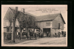 AK Grevenkrug, Gasthaus Grüner Wald, Strassenansicht Mit Reiterinnen Im Damensattel  - Altri & Non Classificati