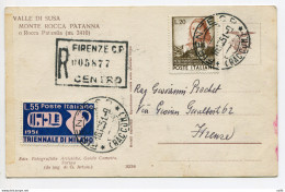 Triennale Di Milano Lire 55 N. 667 + Complementare N. 668 Su Cartolina - 1946-60: Poststempel