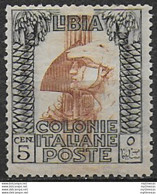 1921 Libia 5c. Nero E Rosso Bruno MNH Sassone N. 23A - Sonstige & Ohne Zuordnung