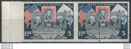1947 San Marino Centenario USA Varietà MNH Sass. N. 331Ade - Autres & Non Classés