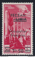 1943 FEZZAN - Posta Aerea N° 2e - Pittorica 7 Fr.50 Su 50c. Carminio MNH** Sigl - Autres & Non Classés