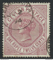1887 CEYLON - SG N° 201  1r12 Dull/rose   USED - Other & Unclassified