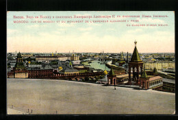 AK Moscou, Vue Du Monument De L`empereur Alexandre II. Prise Du Clocher D`Iwan Weliki  - Russland