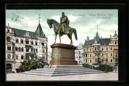 AK Magdeburg, Kaiser Wilhelm-Platz Mit Denkmal  - Maagdenburg