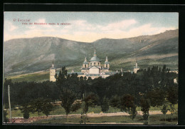 Postal El Escorial, Vista Del Monasterio Desde La Estacion  - Madrid