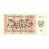 Billet, Lituanie, 1 (Talonas), 1992, KM:39, NEUF - Lettland