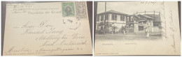 O) ECUADOR,  ABDON CALDERON  2c, COAT OF ARMS 5c, GAS GASOMETER - GUAYAQUIL,  POSTAL CARD CIRCULATE TO OSTERREICH - Equateur