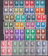 NEDERLAND 1954-1957 Koningin Juliana Complete Postfrisse Serie In Blokken Van 4 NVPH 617 / 640 - Neufs