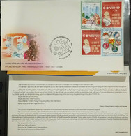 FDC Vietnam Viet Nam Cover 2021 Vignettes & Perf Stamps LIVING SAFELY WITH THE PANDEMIC / COVID-19 VACCINATION - Vietnam