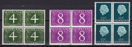 1962 Gouda Zegels Fosforescerend Papier Complete Postfrisse Serie In Blok Van 4 NVPH 774/776 - Neufs