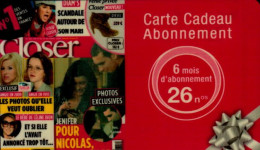 CARTE CADEAU ABONNEMENT 6 MOIS  26 No    CLOSER - Tarjetas De Fidelización Y De Regalo