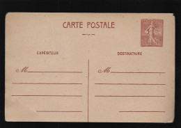 Entier Postal 1fr20 Semeuse Lignée Brun-rouge Sur Sépia Neuf Voir Les Angles - Standard- Und TSC-AK (vor 1995)