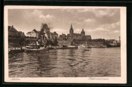 AK Stettin, Hakenterrasse, Vom Wasser Gesehen  - Pommern