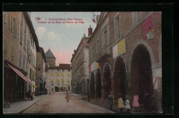 CPA Eymoutiers, Avenue De La Paix Et L`Hotel De Ville  - Eymoutiers