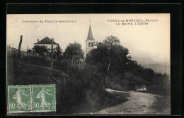 CPA Vérel-de-Montbel, La Mairie, L`Eglise  - Other & Unclassified